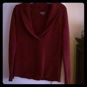 Eddie Bauer Cranberry V-Neck Sweater.